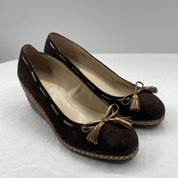 Lauren Ralph Lauren Shoes - NWOB. Lauren Ralph Lauren 9.5B Cambree Suede Metallic Taupe Wedges.